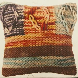 Merchant 41 Handwoven Natural Wool Blend BOHO Pillow Cover 18”x18”